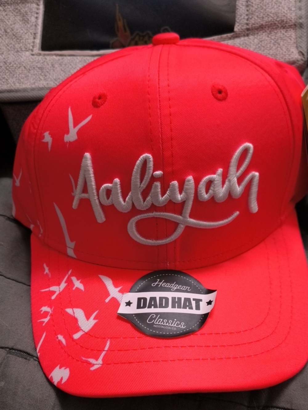 Red & White Aaliyah 'Dad Hat' Brand New Never Worn